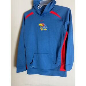 Nike Kansas Jayhawks Hoodie Dri‑Fit Blue Red Boys XL (20) KU Youth
